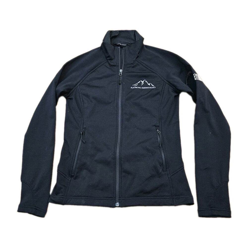 North Face Mountain Peaks Zip Fleece Jacket Black Women's Small Thumb Holes